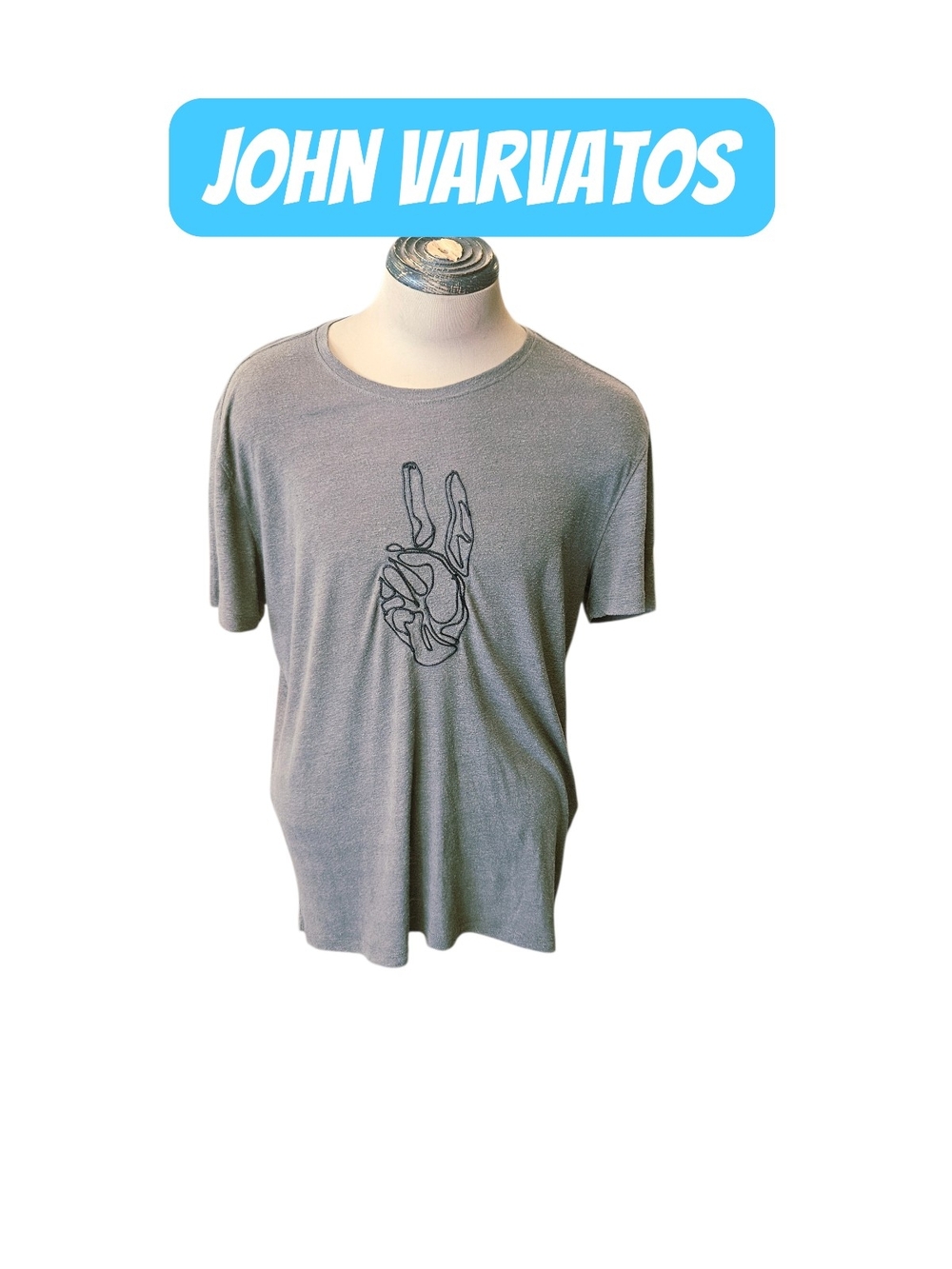 John Varvatos  Short Sleeve Tee with Hand Peace Graphic